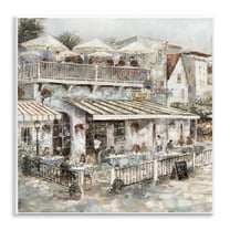Stupell Industries Town Café Patio Scenic & Cityscapes Painting Unframed Art Print Wall Art, 12 x 12