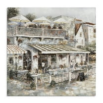 Stupell Industries Town Café Patio Scenic & Cityscapes Painting Wrapped Canvas Art Print Wall Art, 17 x 17