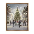 thumbnail image 1 of Stupell Industries Town Christmas Tree Holiday Painting Brown Floater Framed Canvas Art Print Wall Art, 17 x 21, 1 of 10
