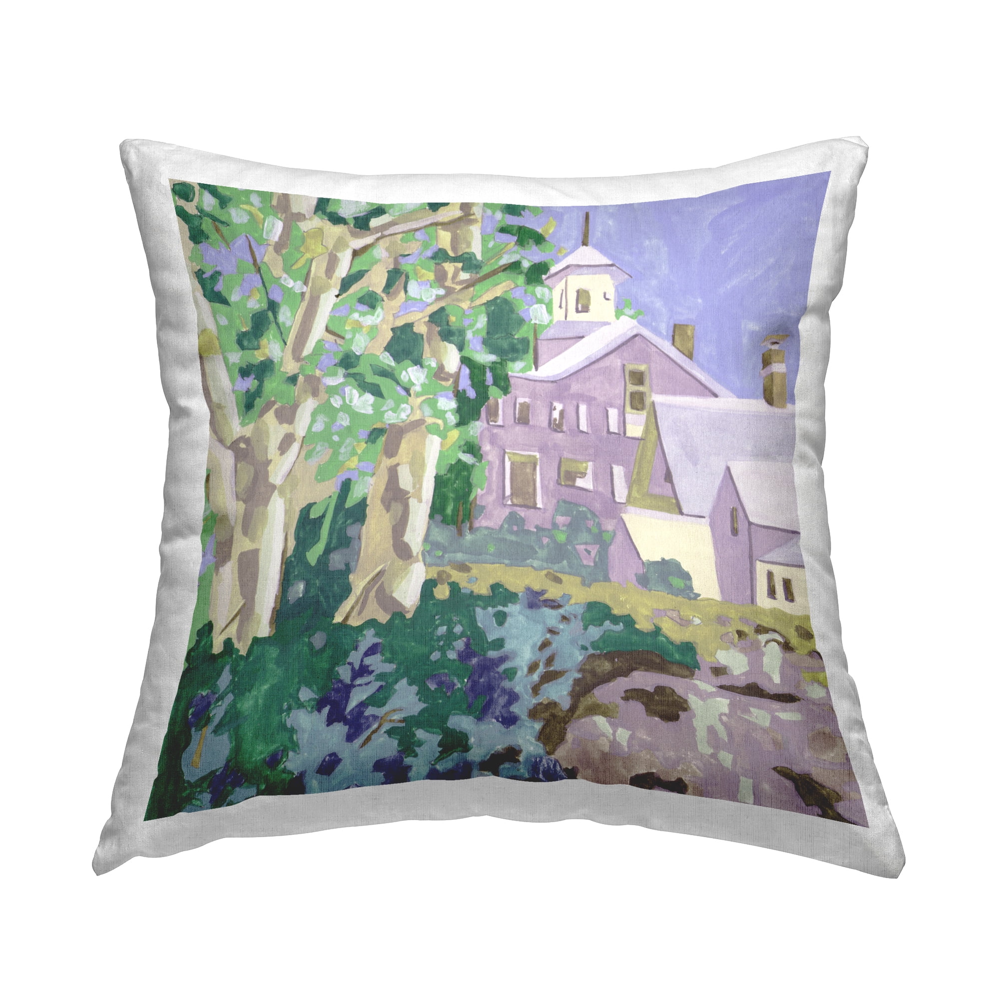 Stupell Industries Town Church Through Trees Decorative Printed Throw Pillow Design by Melissa Wang .