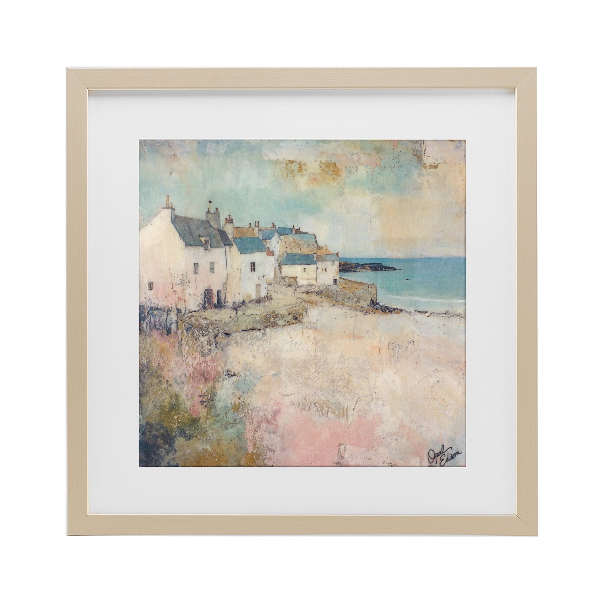 Stupell Industries Town Corner Architecture Birch Framed Print Under Glass, design by Opal Edison