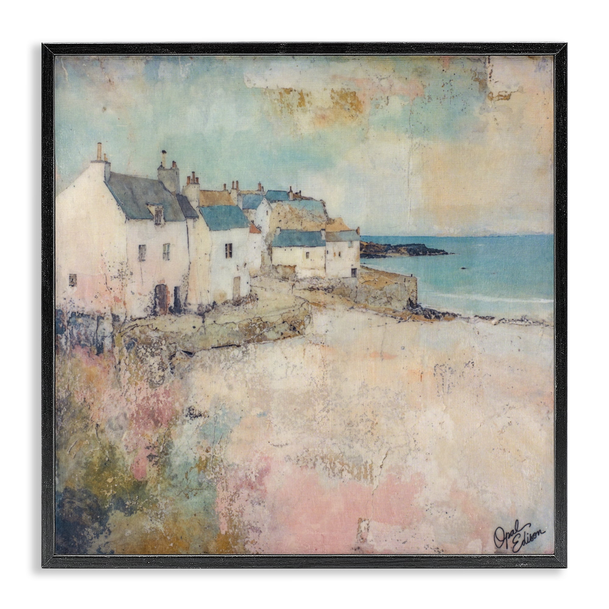 Stupell Industries Town Corner Architecture Black Framed Giclee Art, design by Opal Edison
