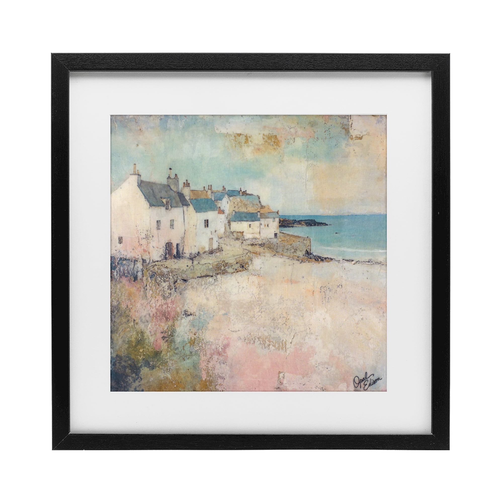 Stupell Industries Town Corner Architecture Black Framed Print Under Glass, design by Opal Edison
