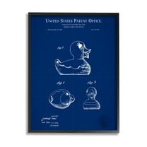 Stupell Industries Toy Duck Blueprint Patent Graphic Art Black Framed Art Print Wall Art, Design by Karl Hronek