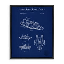 Stupell Industries Toy Vehicle Blueprint Transportation Painting Black Floater Framed Art Print Wall Art, 17 x 21