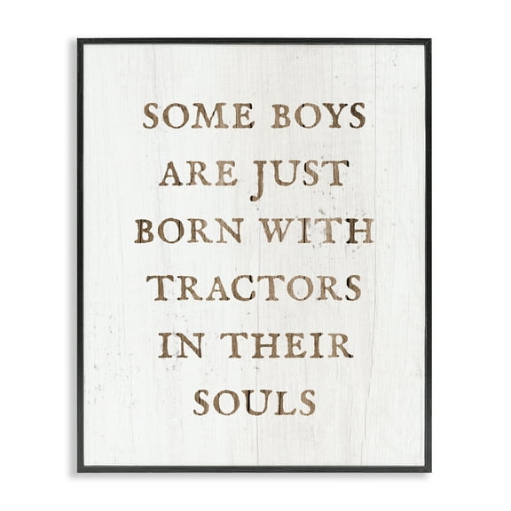 Stupell Industries Tractors In Their Souls Typography Painting Black Framed Art Print Wall Art, 11 x 14