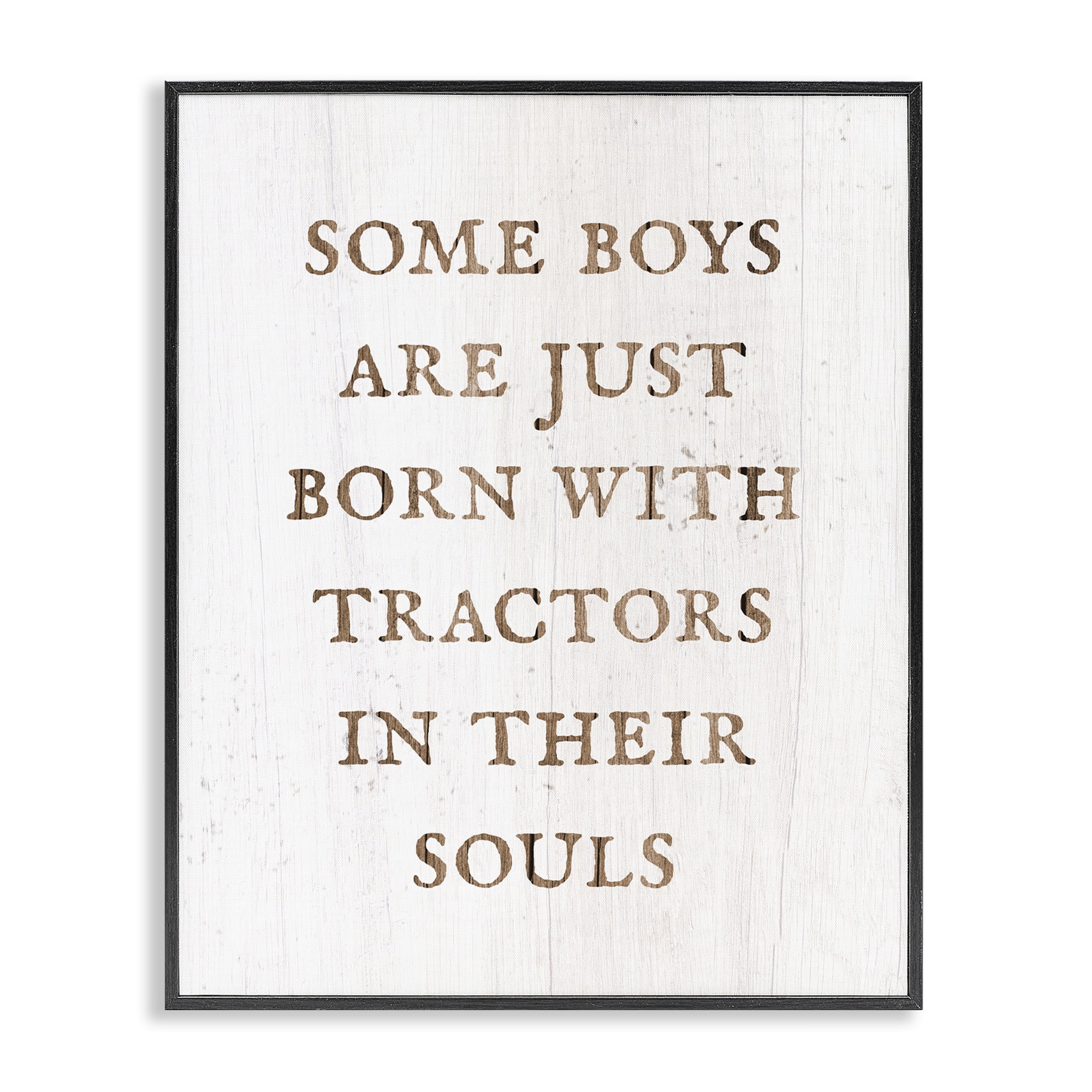 Stupell Industries Tractors In Their Souls Typography Painting Black Framed Art Print Wall Art, 24 x 30
