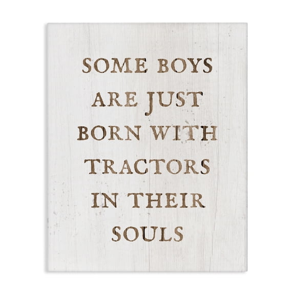 Stupell Industries Tractors In Their Souls Typography Painting Gallery Wrapped Canvas Art Print Wall Art, 16 x 20