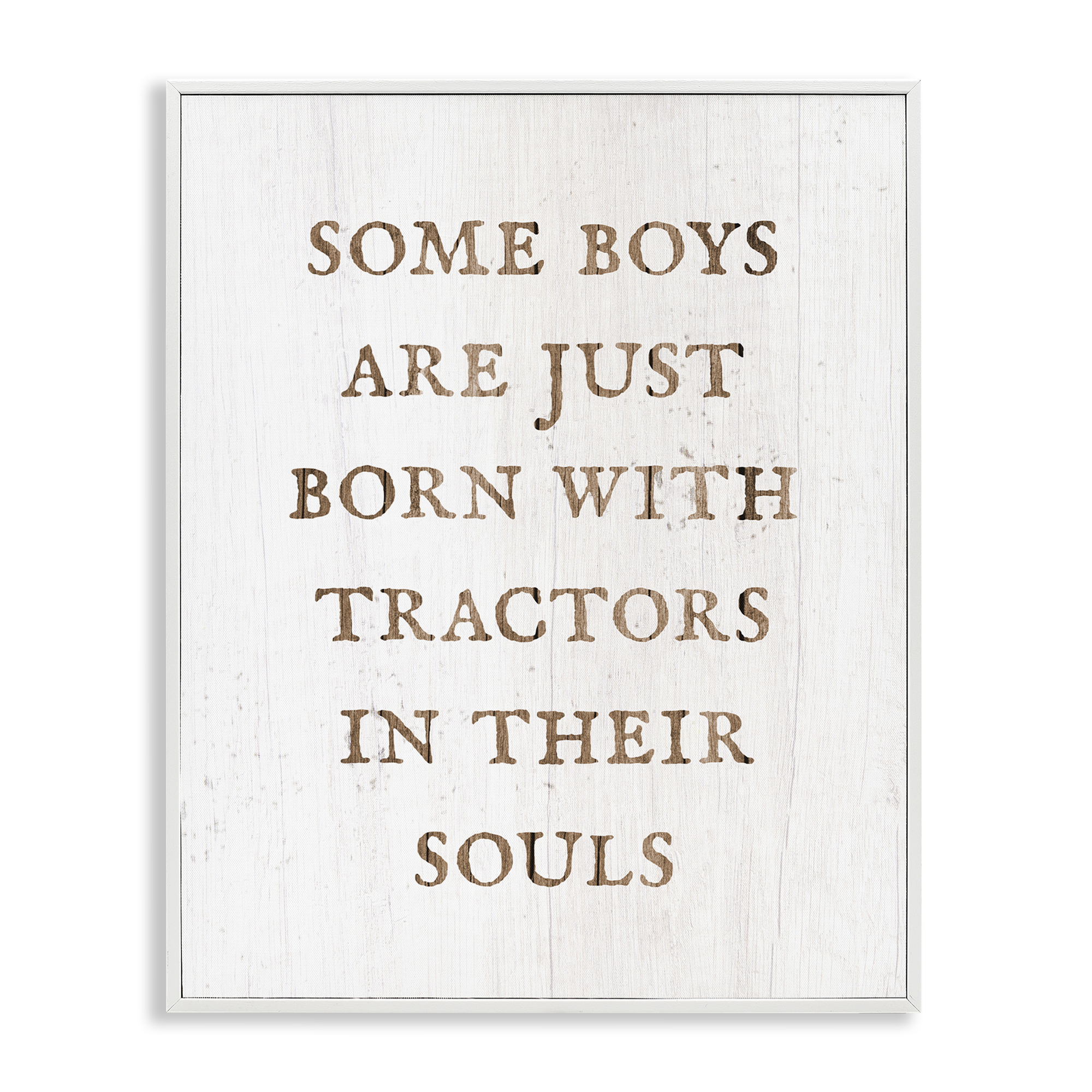 Stupell Industries Tractors In Their Souls Typography Painting White Framed Art Print Wall Art, 11 x 14
