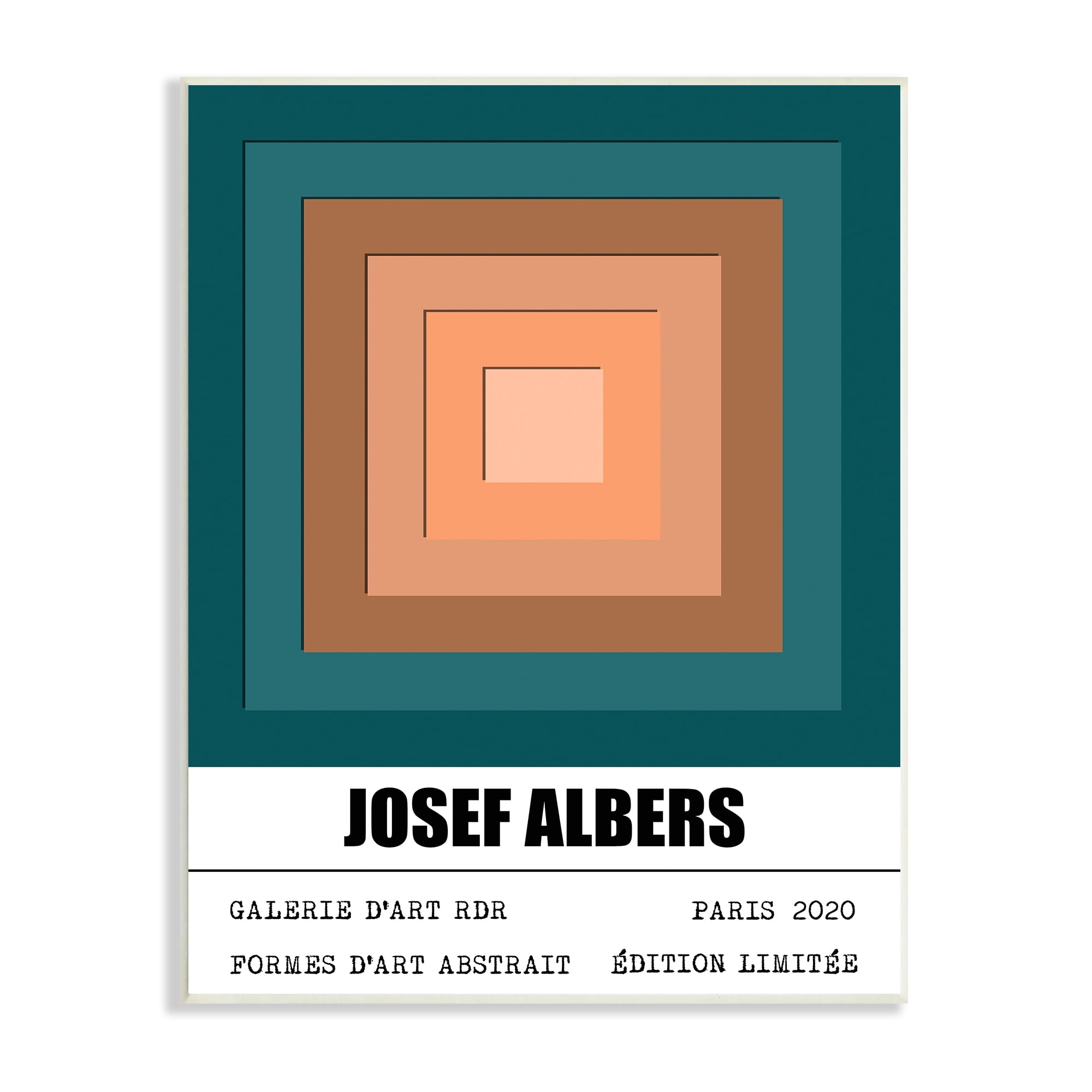 Stupell Industries Traditional Albers Abstraction Layered Geometric Square Forms, 13 x 19, Designed by Ros Ruseva