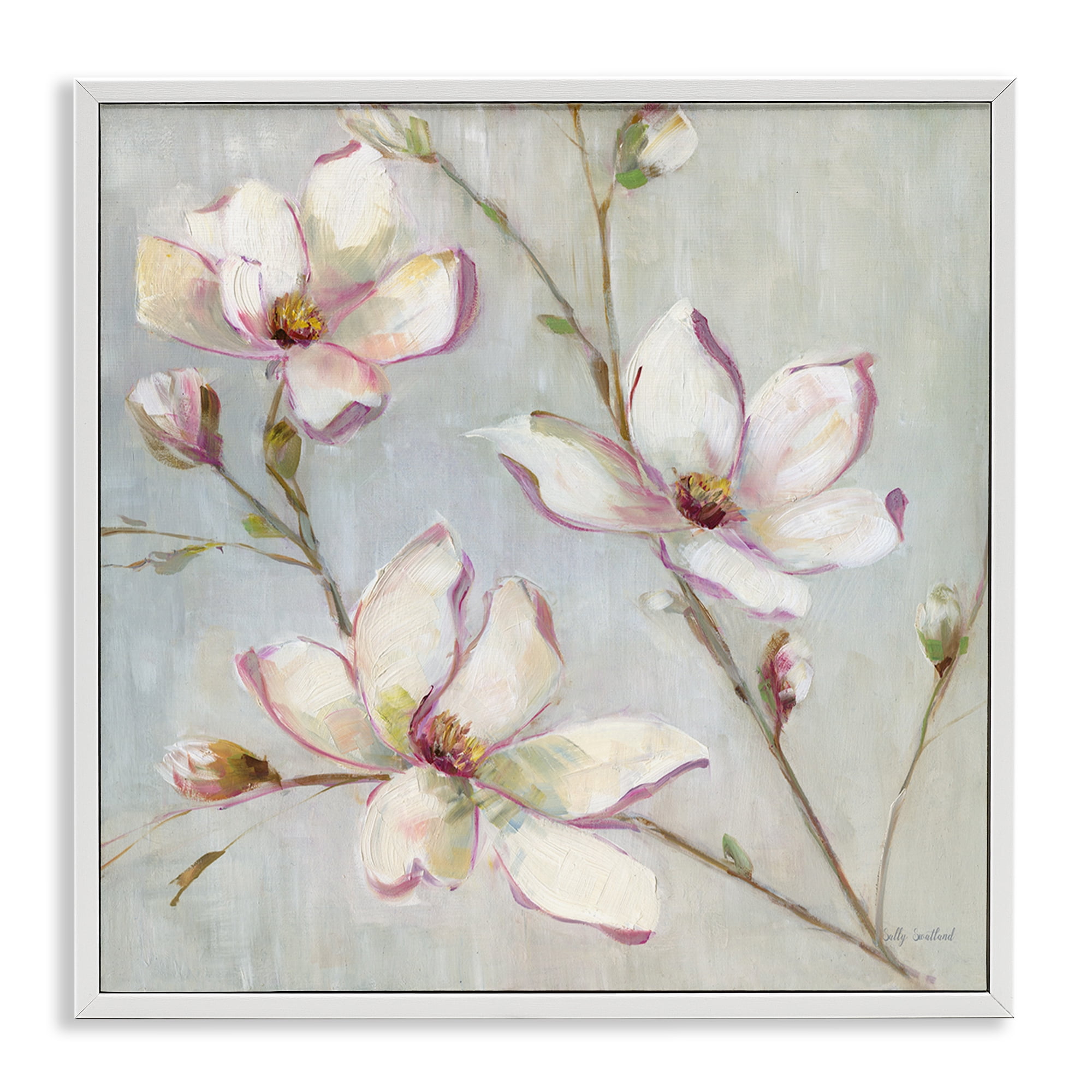 Stupell Industries Traditional Apple Blossoms Botanical & Floral Painting White Framed Art Print Wall Art, 12 x 12