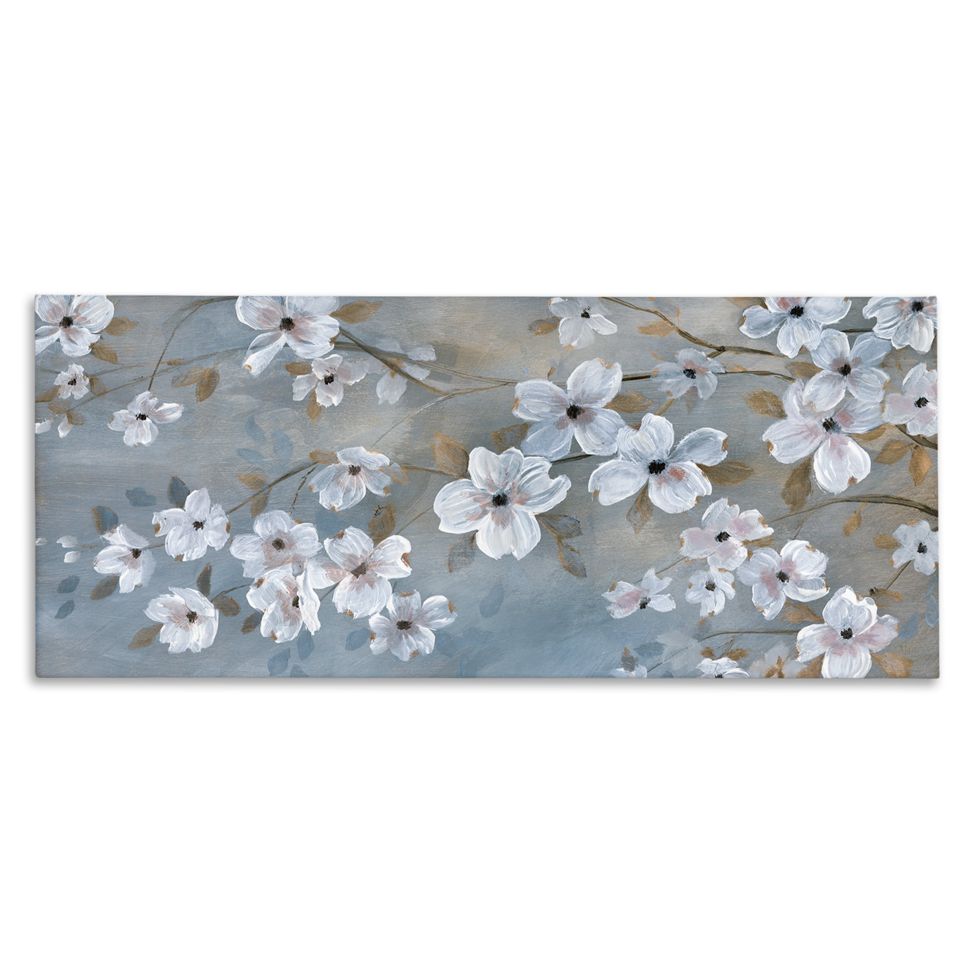 Stupell Industries Traditional Apple Blossoms Plants & Flowers Painting Wrapped Canvas Art Print Wall Art, 24 x 10