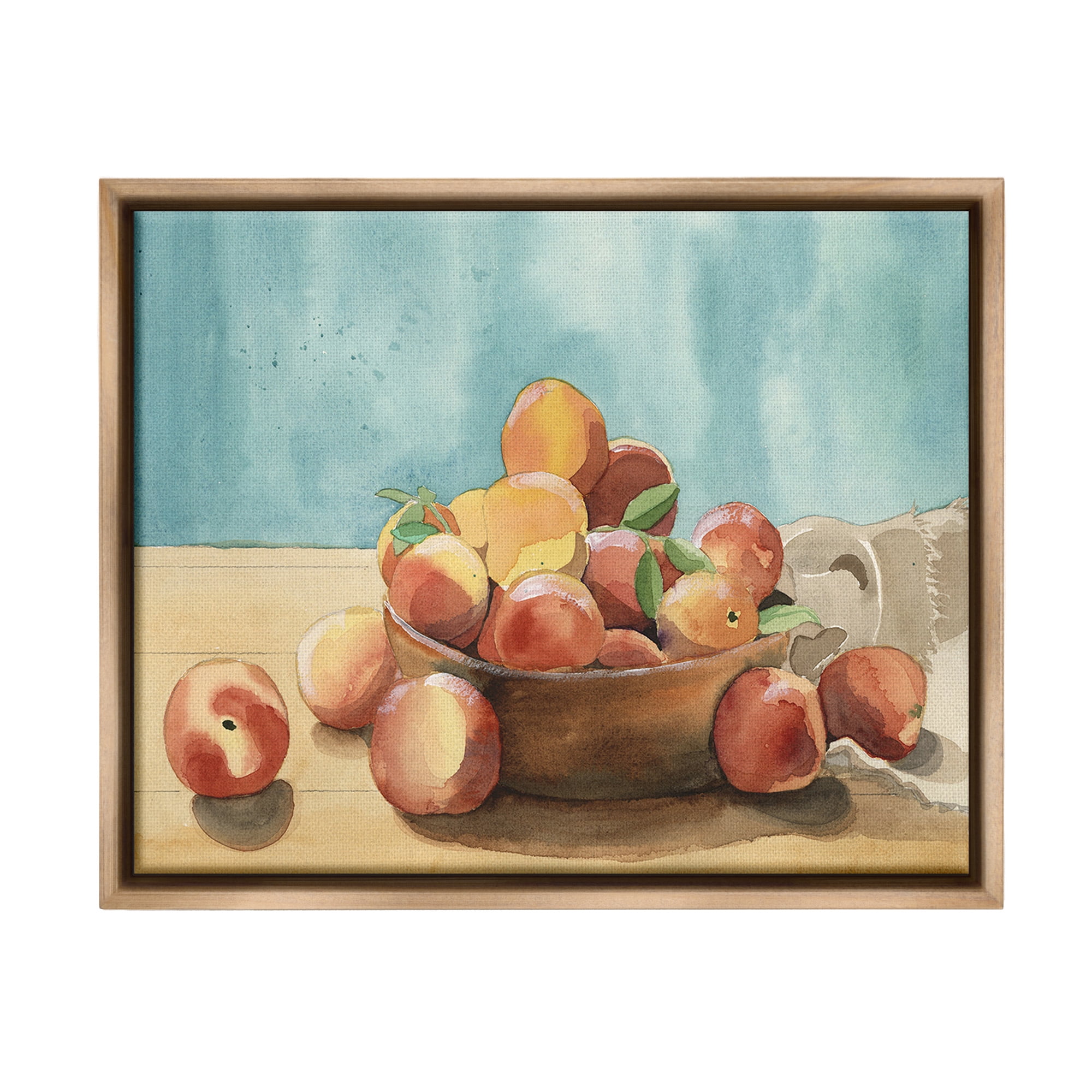 Stupell Industries Traditional Apple Painting Food & Beverage Painting Brown Floater Framed Canvas Art Print Wall Art, 31 x 25