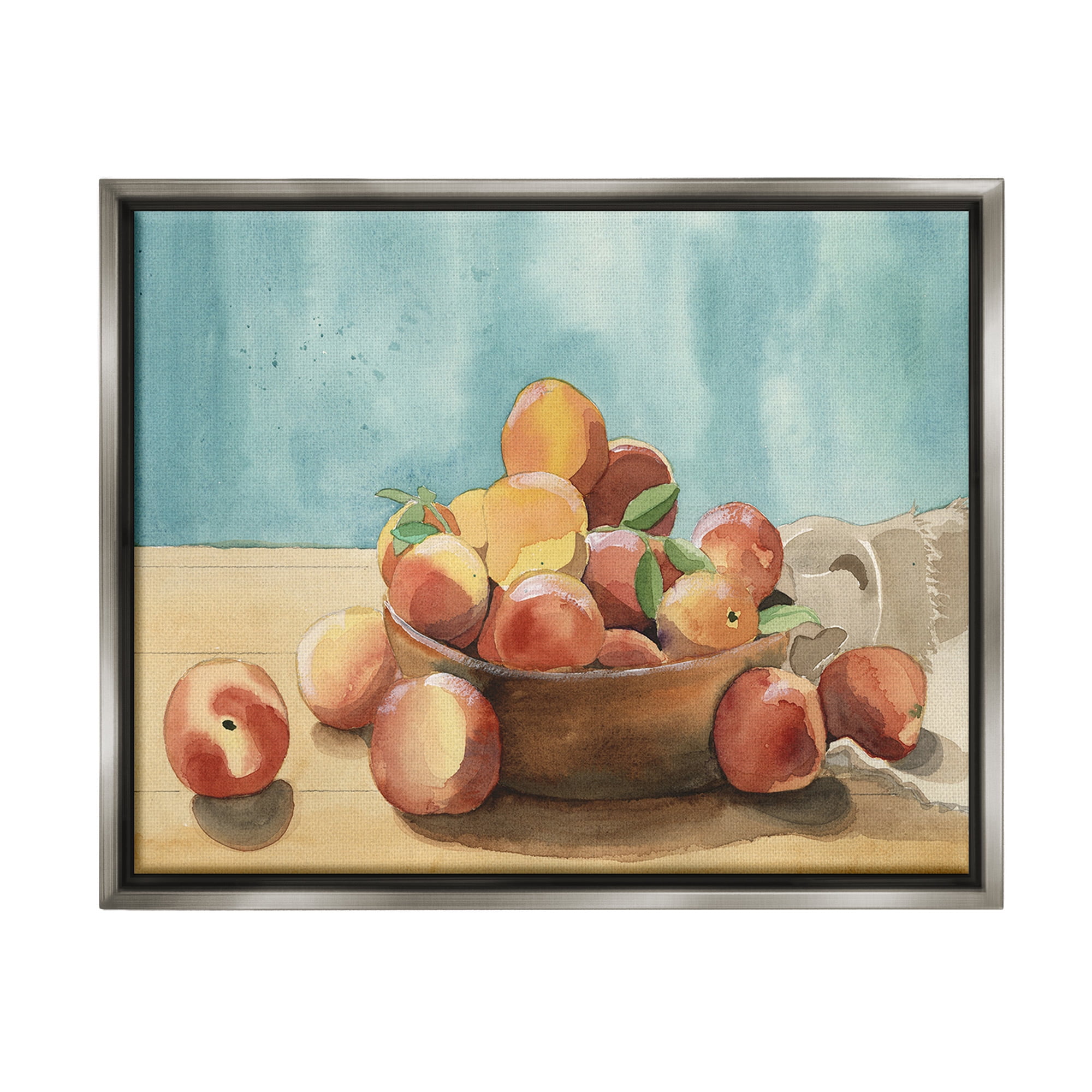 Stupell Industries Traditional Apple Painting Food & Beverage Painting Gray Floater Framed Canvas Art Print Wall Art, 21 x 17