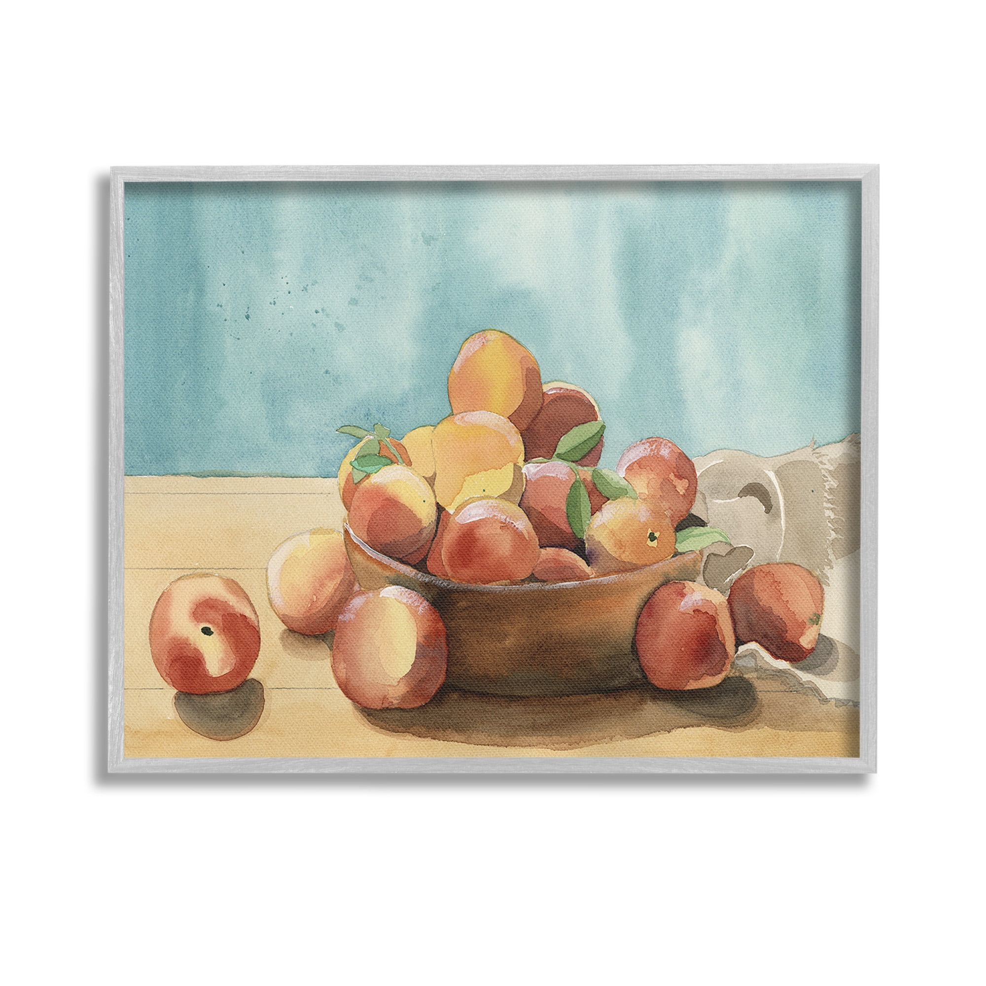 Stupell Industries Traditional Apple Painting Food & Beverage Painting Gray Framed Art Print Wall Art, 14 x 11