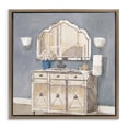 thumbnail image 1 of Stupell Industries Traditional Bathroom Sink & Mirror Cottage Painting Brown Floater Framed Canvas Art Print Wall Art, 18 x 18, 1 of 9