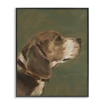 Stupell Industries Traditional Beagle Portrait Animals & Insects Painting Black Framed Art Print Wall Art, 11 x 14