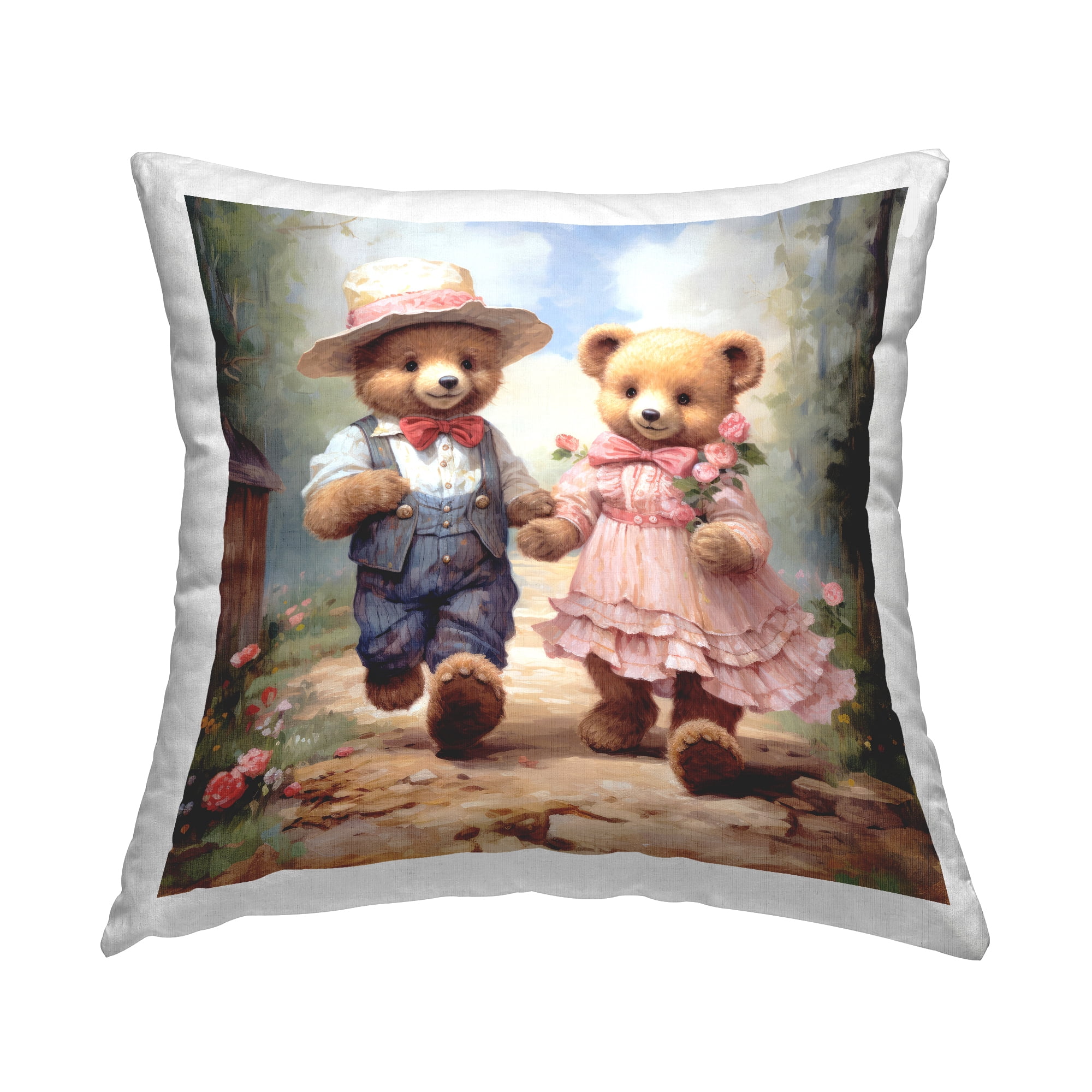 Stupell Industries Traditional Bear Friends Decorative Printed Throw Pillow, 18 x 18