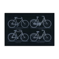 Stupell Industries Traditional Bicycle Styles Diagram Transportation Painting Wrapped Canvas Canvas Art Print Wall Art, 24 x 16