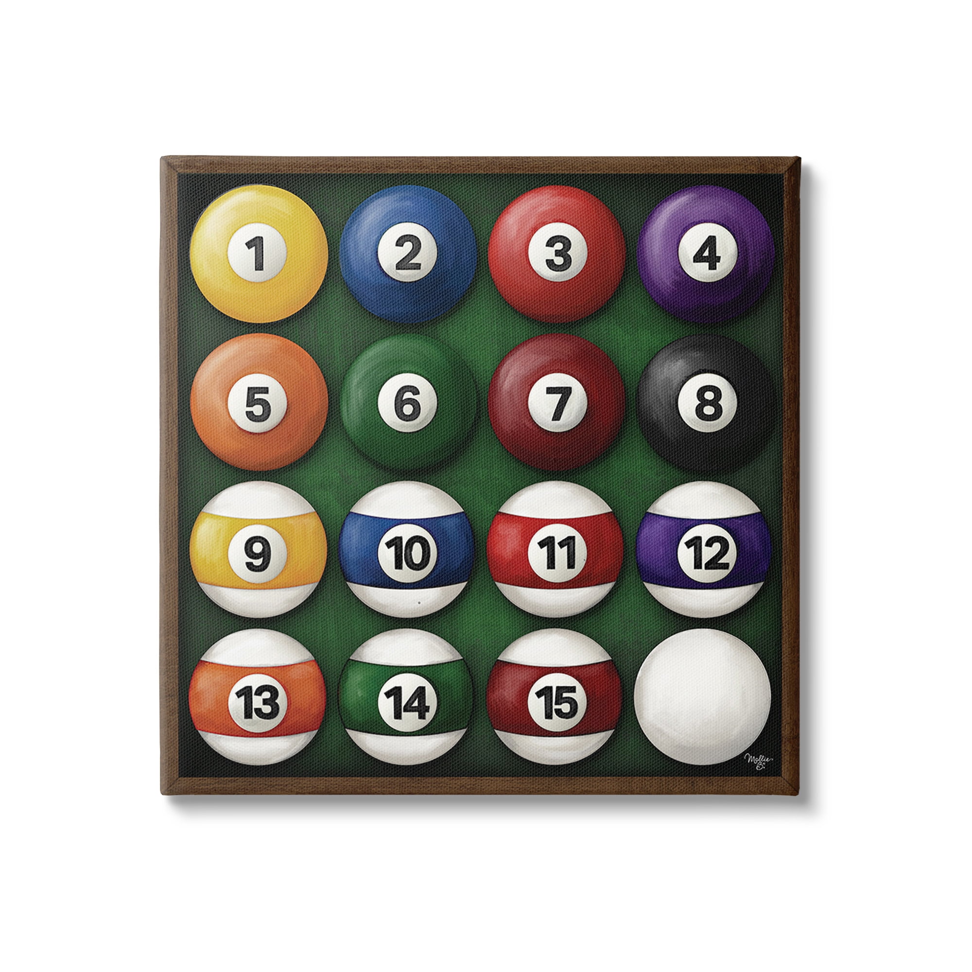 Stupell Industries Traditional Billiards Balls Sports Painting Gallery Wrapped Canvas Art Print Wall Art, 36 x 36