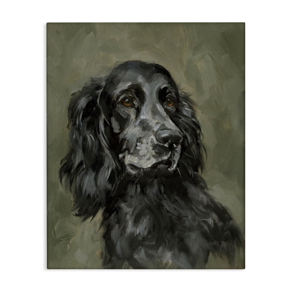Stupell Industries Traditional Black Cocker Spaniel Canvas Art, 16 x 20, by Victoria Barnes