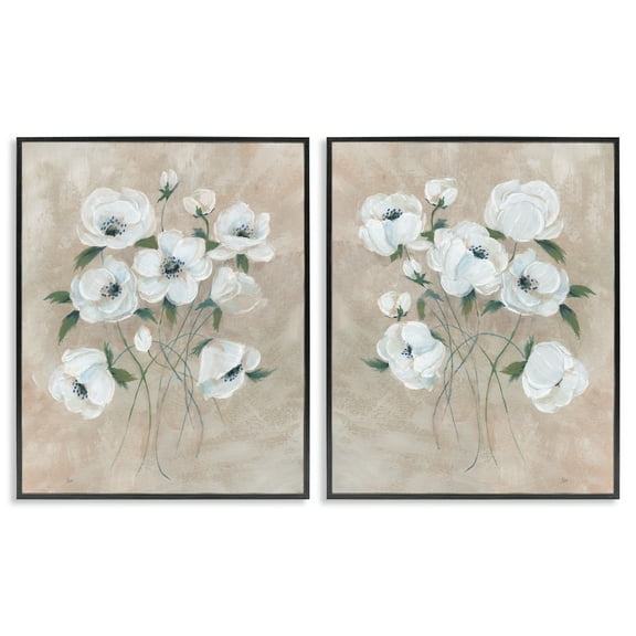 Stupell Industries Traditional Blossoms Bundle Plants & Flowers Painting Black Framed Art Print Wall Art, 11 x 14, Set of 2