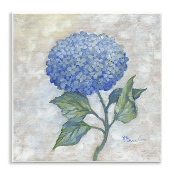 Stupell Industries Traditional Blue Hydrangea Bloom Floral Painting Unframed Art Print Wall Art, 12 x 12