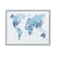 thumbnail image 1 of Stupell Industries Traditional Blue Map Town & City Painting Gray Framed Art Print Wall Art, 14 x 11, 1 of 9
