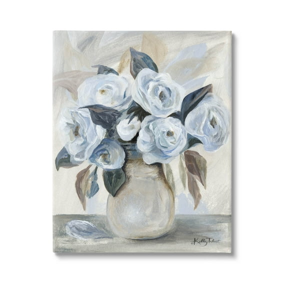 Stupell Industries Traditional Blue Rose Blossom Bouquet Painting Gallery Wrapped Canvas Print Wall Art, Design by Kelley Talent