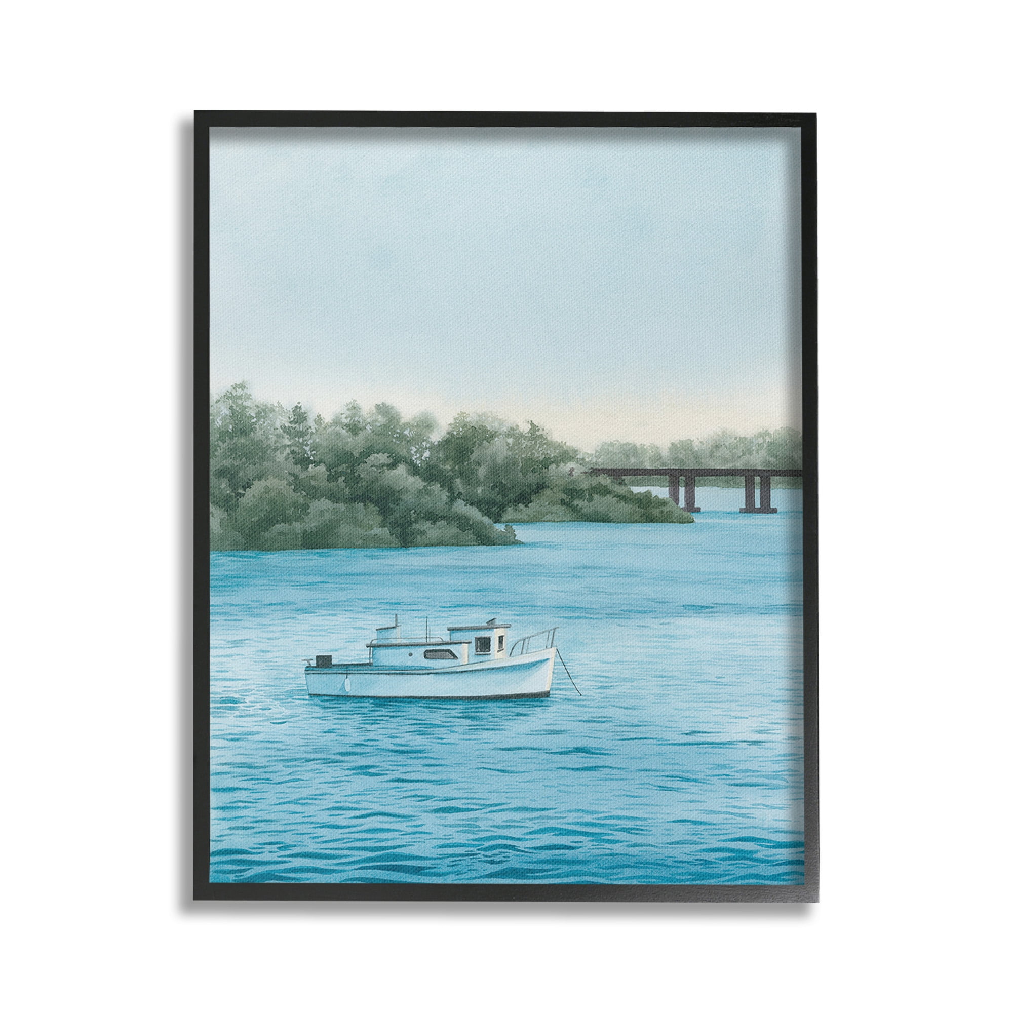 Stupell Industries Traditional Boating Seascape Transportation Photography Black Framed Art Print Wall Art, 24 x 30