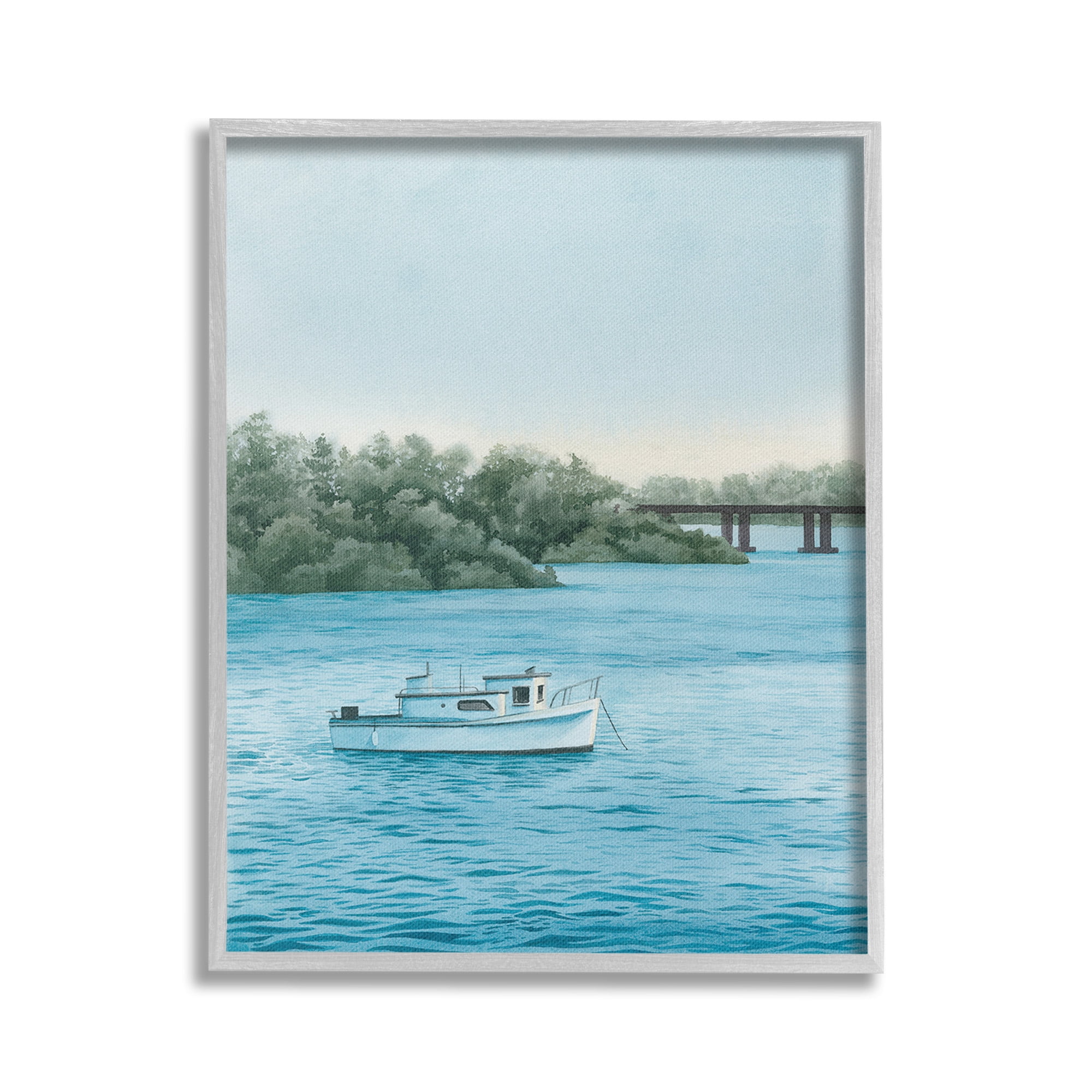 Stupell Industries Traditional Boating Seascape Transportation Photography Gray Framed Art Print Wall Art, 24 x 30