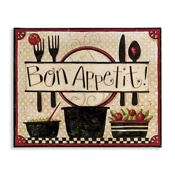 Stupell Industries Traditional Bon Appetit Vintage Kitchen Canvas Art, 20 x 16, by Dan DiPaolo