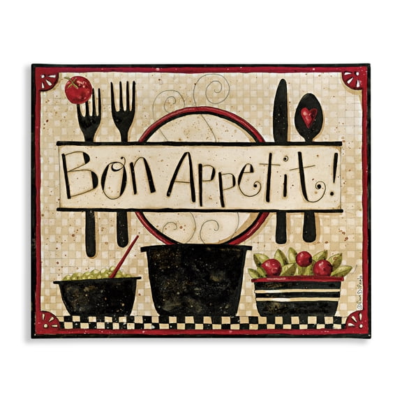 Stupell Industries Traditional Bon Appetit Vintage Kitchen Canvas Art, 20 x 16, by Dan DiPaolo