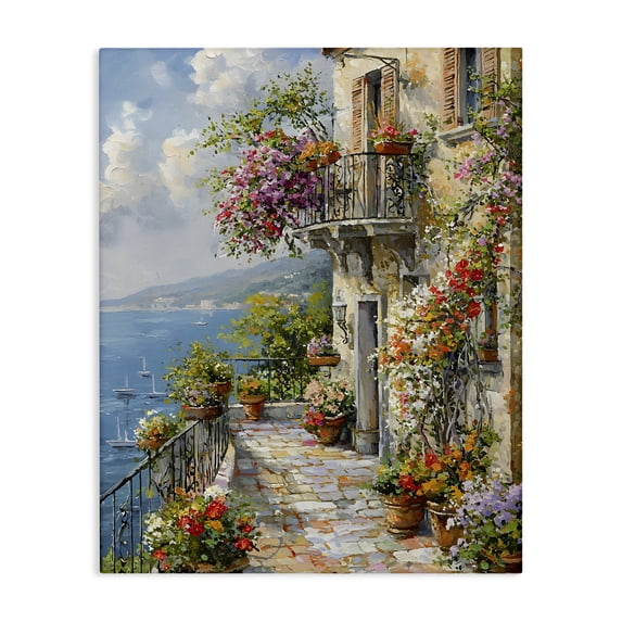 Stupell Industries Traditional Botanical Lined Seaside Canvas Art, 16 x 20, by Franklyn Gregory