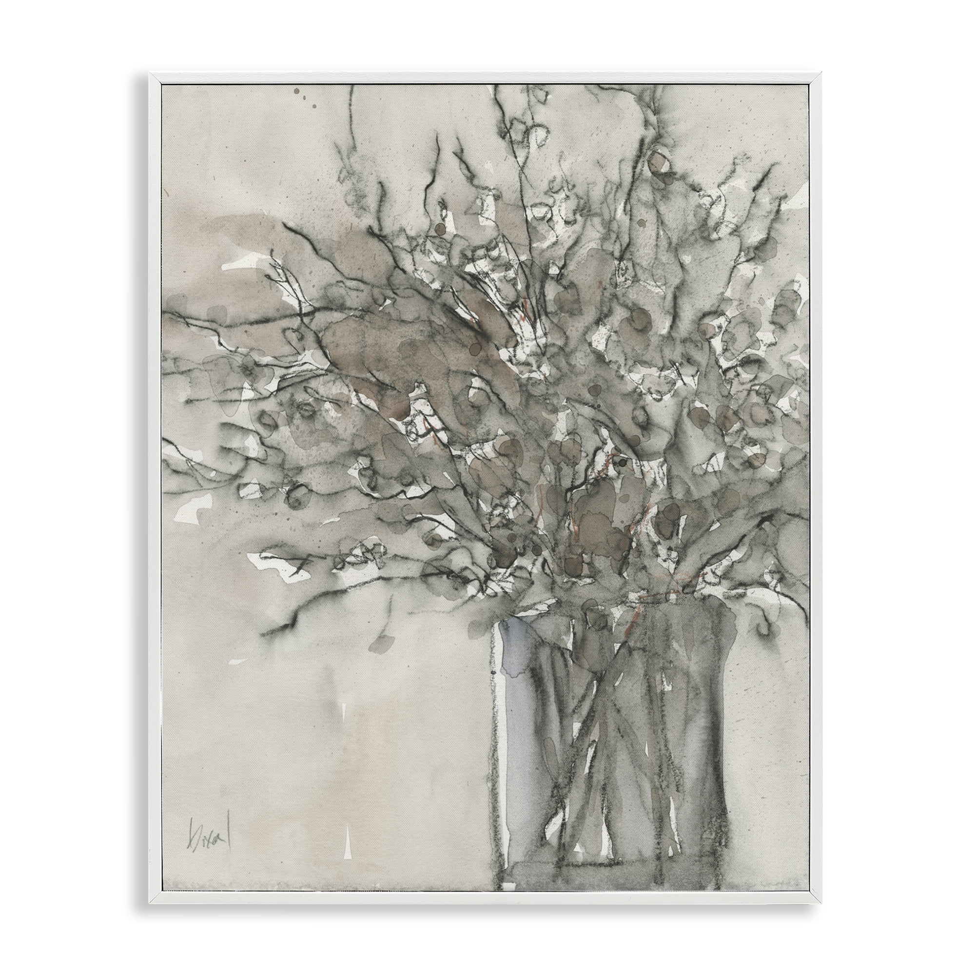 Stupell Industries Traditional Bouquet Drawing Plants & Flowers Painting White Framed Art Print Wall Art, 11 x 14