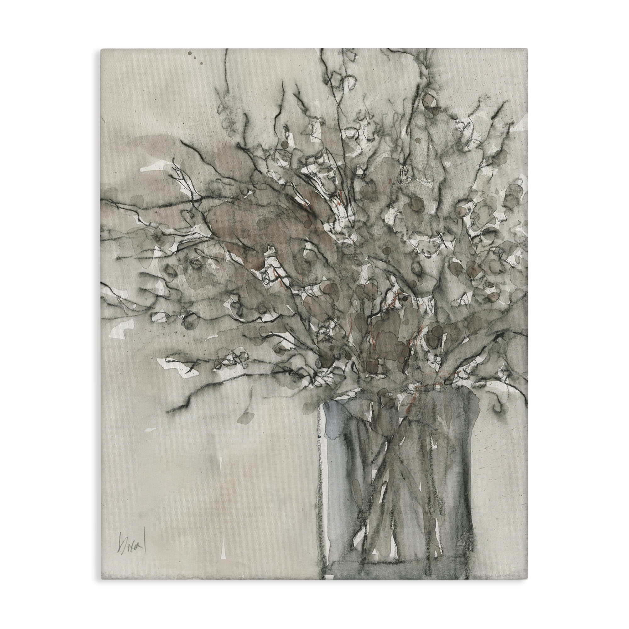 Stupell Industries Traditional Bouquet Drawing Plants & Flowers Painting Wrapped Canvas Art Print Wall Art, 30 x 40