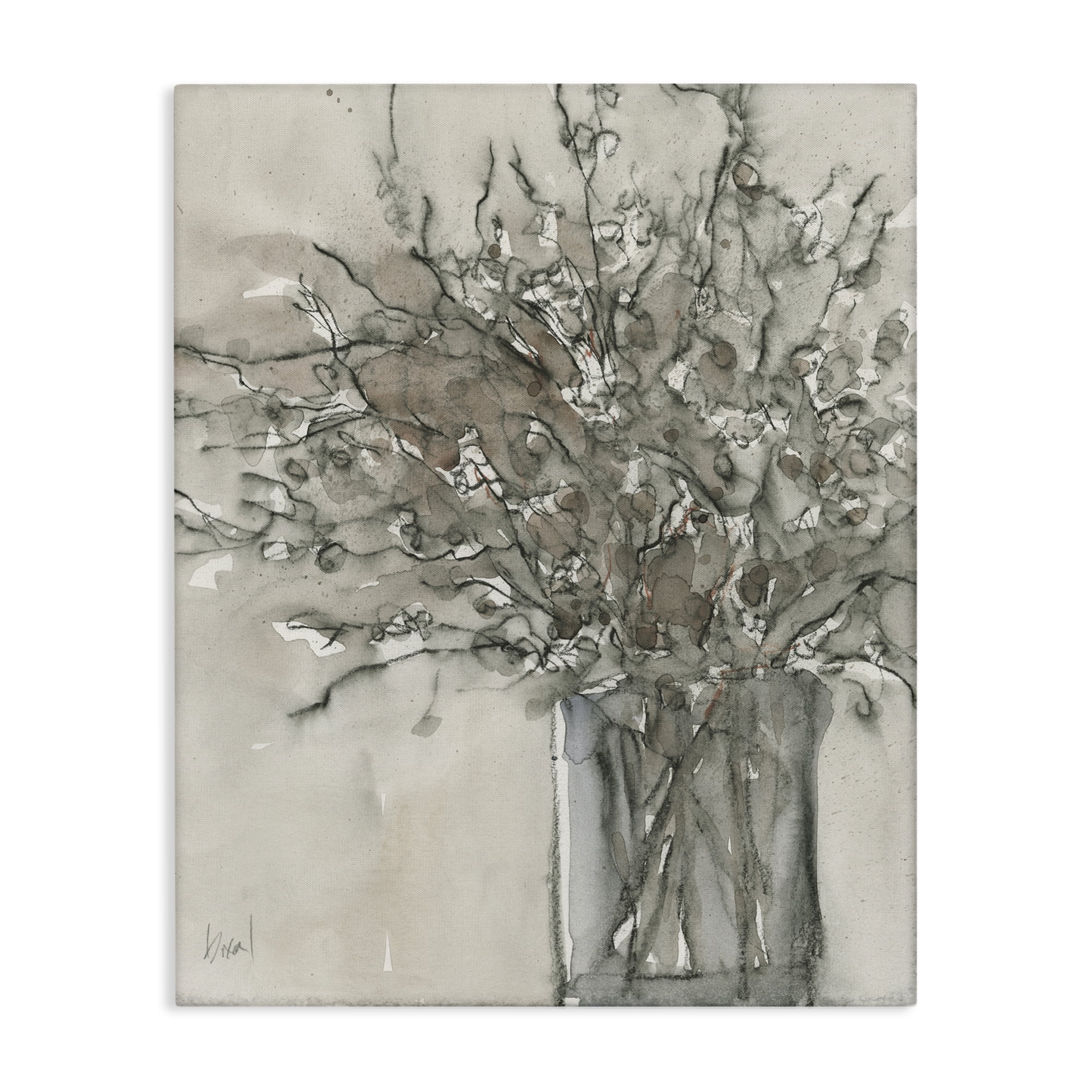 Stupell Industries Traditional Bouquet Drawing Plants & Flowers Painting Wrapped Canvas Art Print Wall Art, 36 x 48