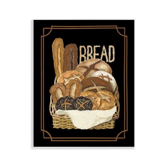 Stupell Industries Traditional Bread Basket Food & Beverage Painting Unframed Art Print Wall Art, 11 x 14