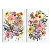 Stupell Industries Traditional Butterflies & Florals Botanical & Floral Painting Unframed Art Print Wall Art, 10 x 15, Set of 2