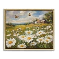 thumbnail image 1 of Stupell Industries Traditional Butterfly Dream Daisy Field Gold Floating Frame Canvas Art, 21 x 17, by Petals Prints Design, 1 of 7