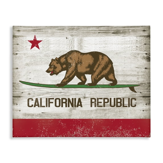 Stupell Industries Traditional California Republic Bear Canvas Art, 20 x 16, by Retrorocket Studio