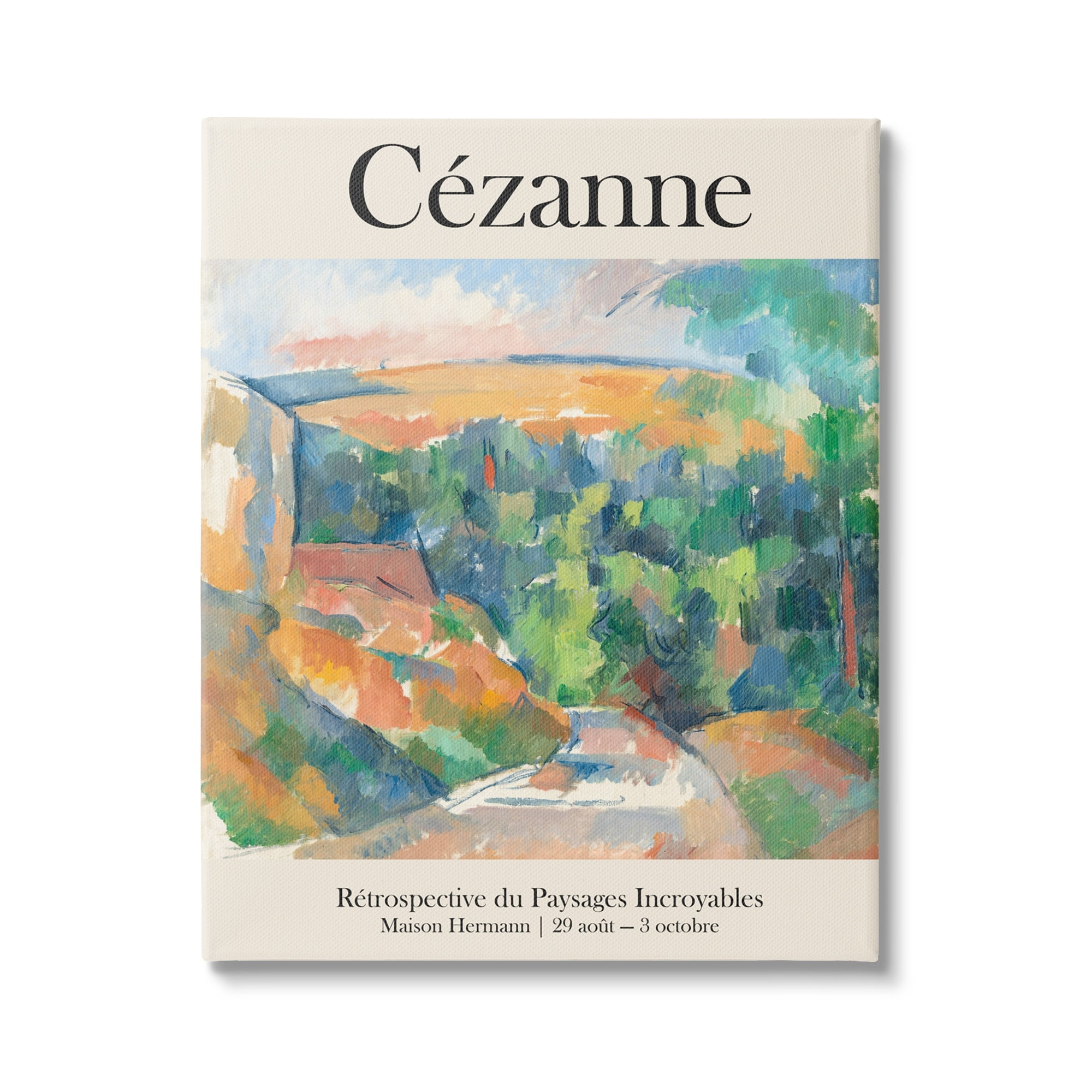 Stupell Industries Traditional Cezanne Landscape Painting Exhibition Poster Modern Painting Gallery-Wrapped Canvas Print Wall Art, 16 x 20, Design by Jacob Green