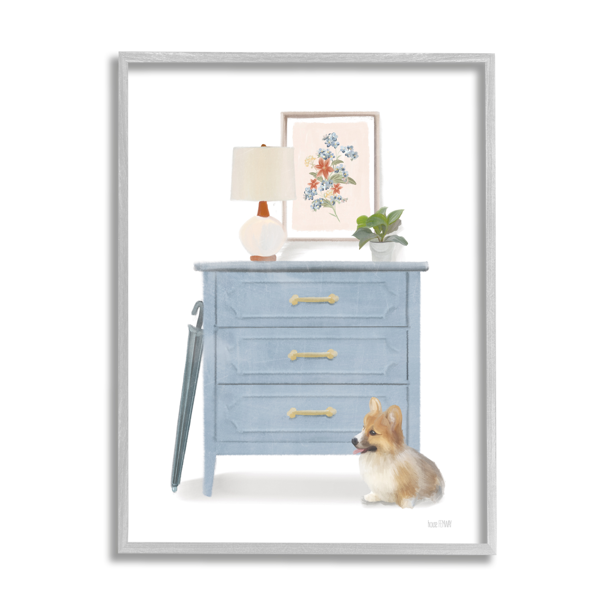 Stupell Industries Traditional Chic Wardrobe Still Life Pet Corgi Dog,11 x 14, Design by House Fenway