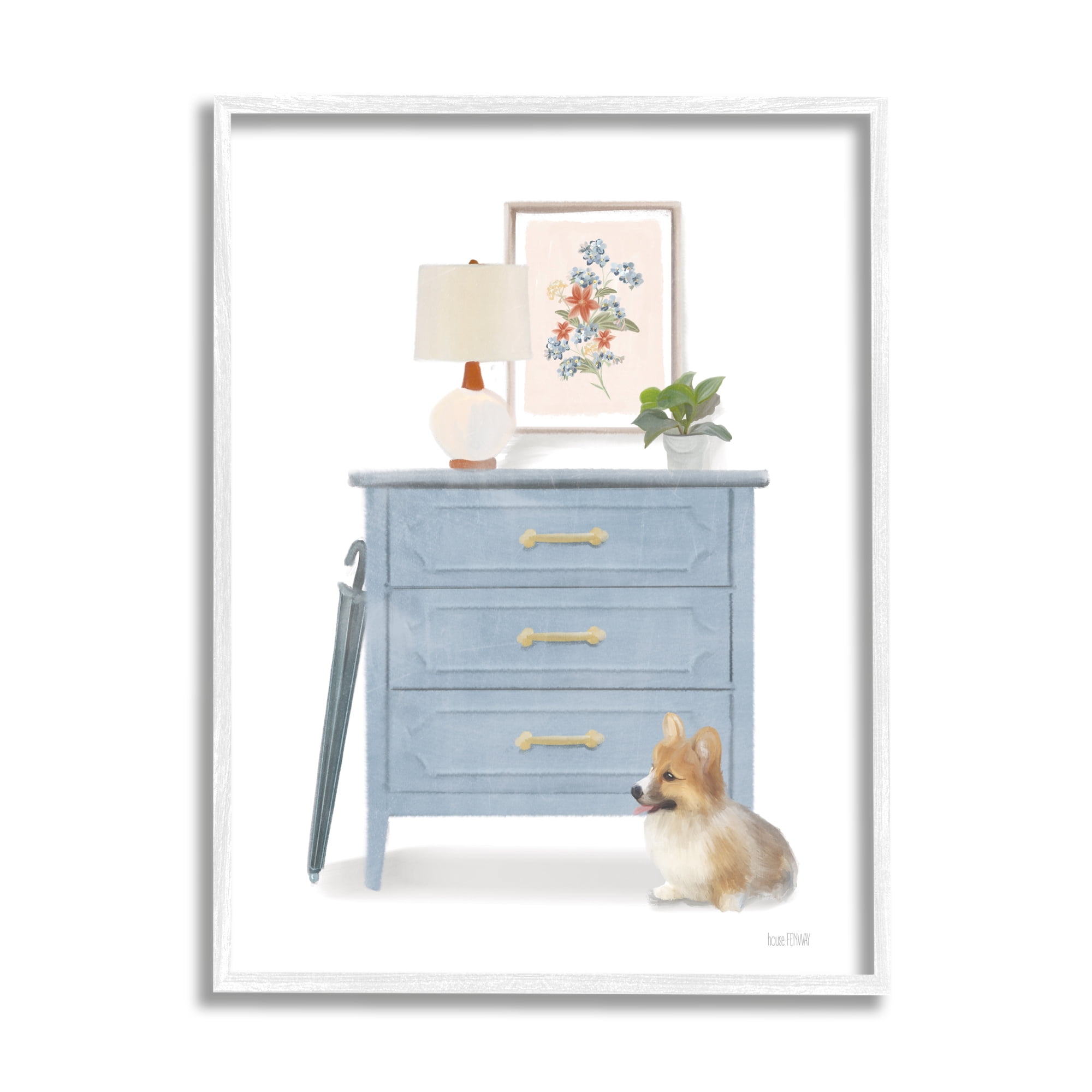 Stupell Industries Traditional Chic Wardrobe Still Life Pet Corgi Dog,16 x 20, Design by House Fenway