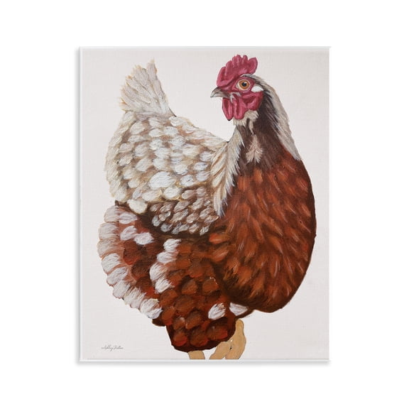 Stupell Industries Traditional Chicken Portrait Animals & Insects Painting Unframed Art Print Wall Art, 11 x 14