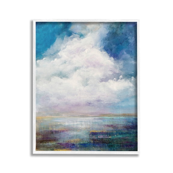 Stupell Industries Traditional Clouds Landscape Landscape Painting White Framed Art Print Wall Art, 24 x 30