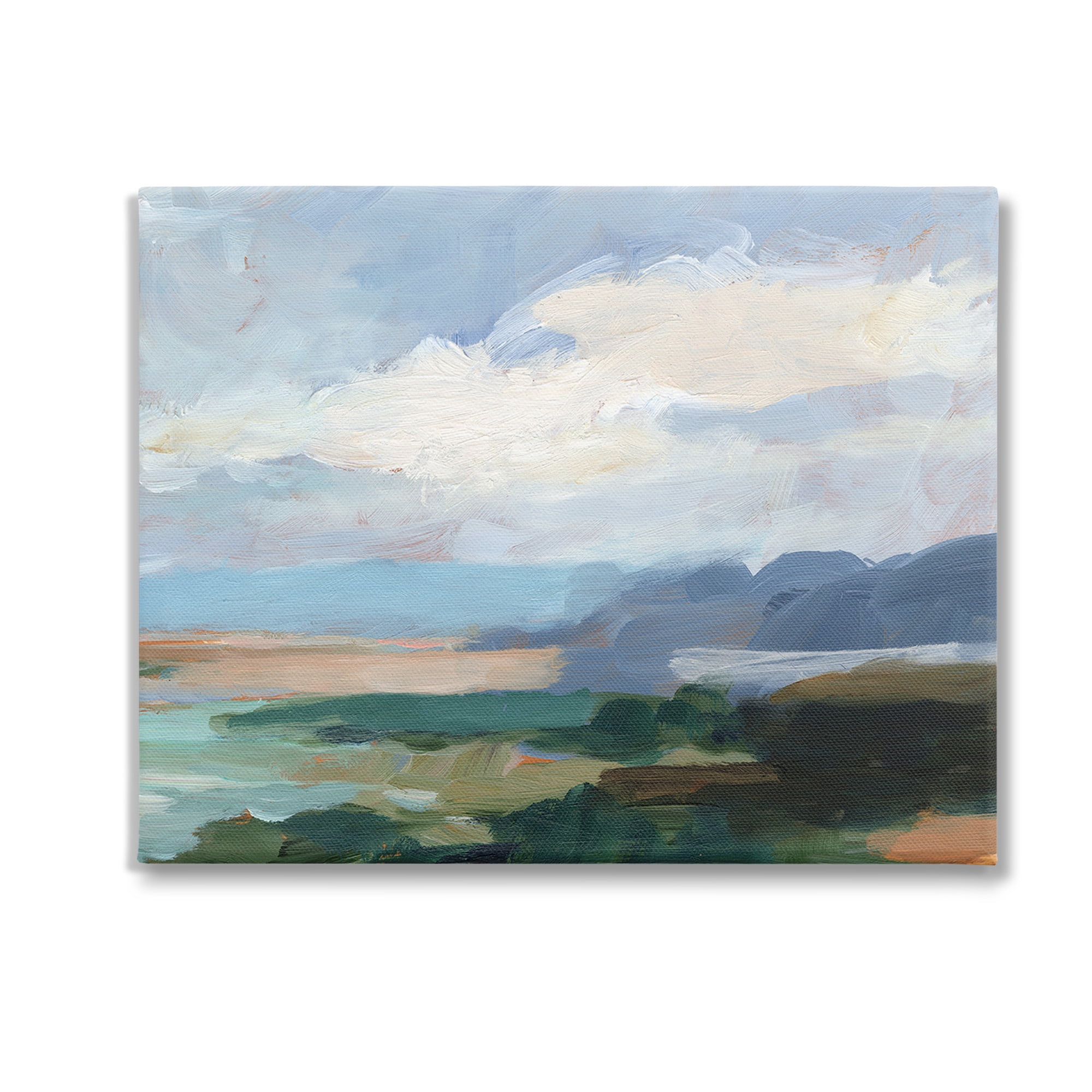Stupell Industries Traditional Cloudy Beach Landscape Painting Gallery Wrapped Canvas Art Print Wall Art, 20 x 16