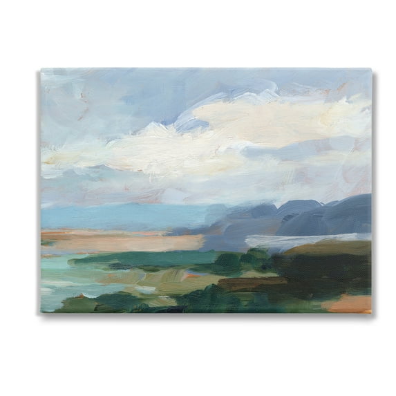 Stupell Industries Traditional Cloudy Beach Landscape Painting Gallery Wrapped Canvas Art Print Wall Art, 40 x 30