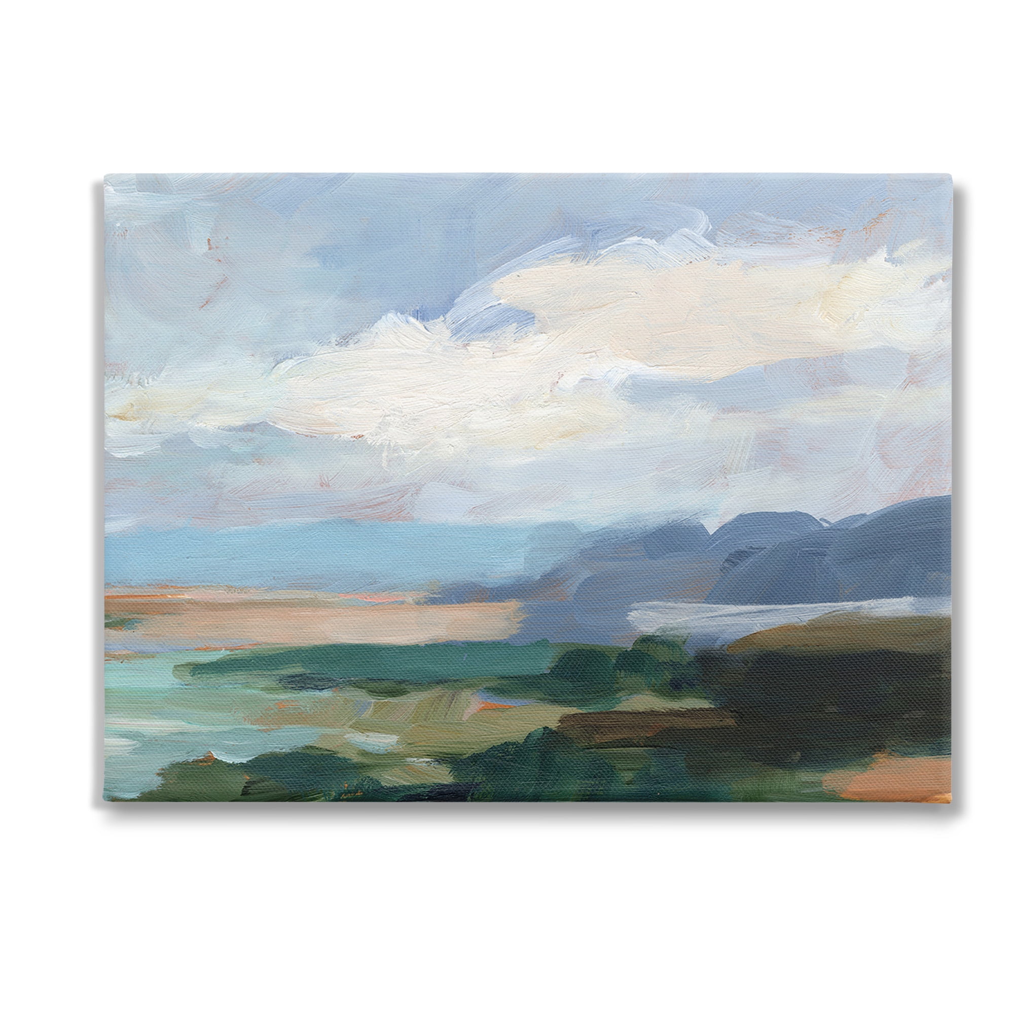 Stupell Industries Traditional Cloudy Beach Landscape Painting Gallery Wrapped Canvas Art Print Wall Art, 48 x 36
