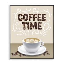Stupell Industries Traditional Coffee Time Brew Food & Beverage Painting Black Framed Art Print Wall Art, 11 x 14